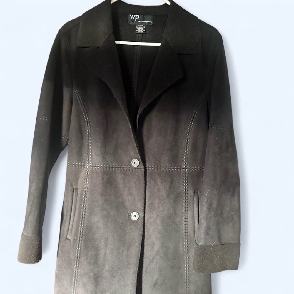 Weatherproof Black and Gray Trench Coat